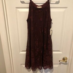 Altar'd State burgundy lace halter top dress